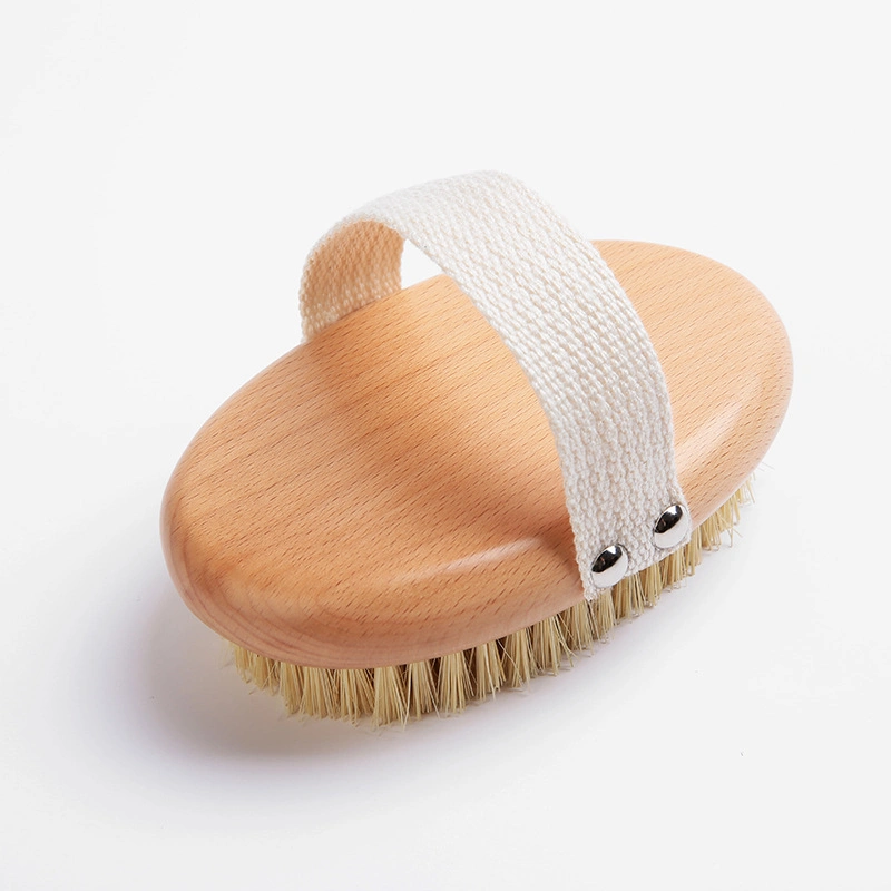 Wholesale High Quality Bamboo Wooden OEM/ODM Logo Dry Skin Body Natural Vegan Sisal Bristles Bath Brush