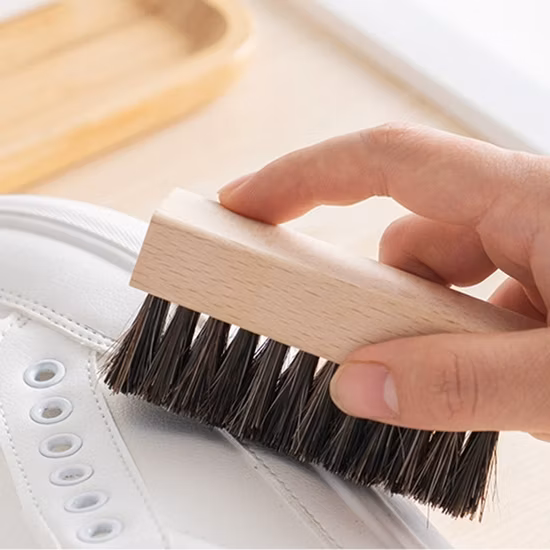 Daan Beechwood Block Shoe Brush with 4 Bristle Material Options